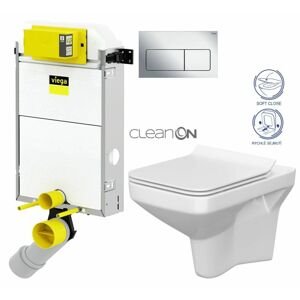 VIEGA Presvista modul PURE pre WC vrátane tlačidla Life5 CHROM + WC CERSANIT CLEANON COMO + SEDADLO V771928 LIFE5CR CO1