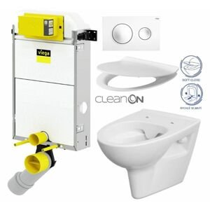 VIEGA Presvista modul PURE pre WC vrátane tlačidla Style 20 bielej + WC CERSANIT CLEANON PARVA + SEDADLO V771928 STYLE20BI PA2