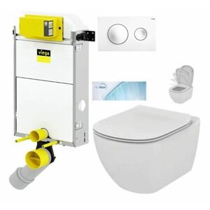 VIEGA Presvista modul PURE pre WC vrátane tlačidla Style 20 bielej + WC Ideal Standard Tesi so sedadlom SoftClose, AquaBlade V771928 STYLE20BI TE1