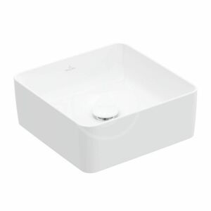 VILLEROY & BOCH - Collaro Umývadlo na dosku, 380x380 mm, CeramicPlus, Stone White 4A2138RW