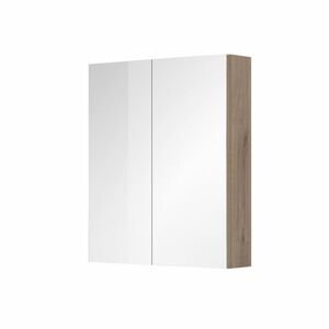 MEREO - Aira, Ponte kúpeľňová galerka 60 cm, zrkadlová skrinka, dub Kronberg CN716GD