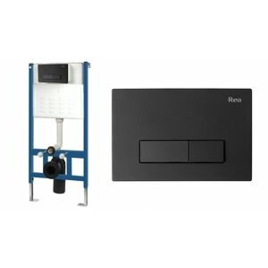REA - Podomietkový rám pre WC misu s čiernym tlačidlom REA-E3650