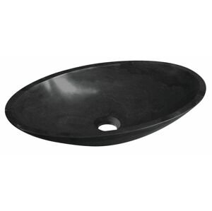 SAPHO - BLOK kamenné umývadlo 60x11x35 cm, čierny Marquin, matný 2401-40