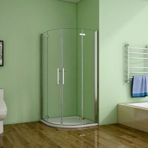 H K - Štvrťkruhový sprchovací kút MELODY S4 90 cm s dvojkrídlovými dverami vrátane sprchovej vaničky z liateho mramoru SE-MELODYS490 / THOR-90Q