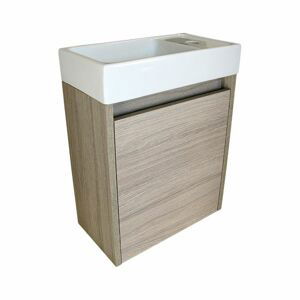 A-Interiéry - Kúpeľňová skrinka závesná s keramickým umývadlom Faro 40 Oak P / L faro 40oakpl