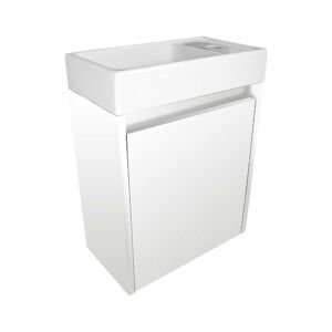 A-Interiéry - Kúpeľňová skrinka závesná s keramickým umývadlom Faro 40 White P / L faro 40whitepl