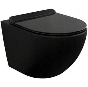MEXEN/S - Lena Závesná WC misa vrátane sedátka s slow-slim, z duroplastu, čierna matná 30220185