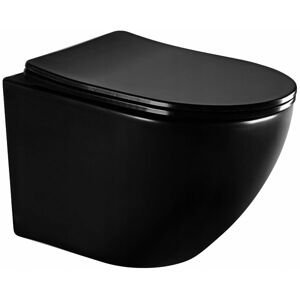 MEXEN/S - Lena Závesná WC misa vrátane sedátka s slow-slim, z duroplastu, čierna matná 30221085