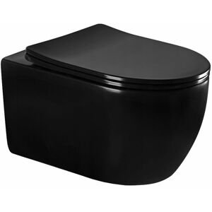 MEXEN/S - Carmen Závesná WC misa vrátane sedátka s slow-slim, z duroplastu, čierna matná 30881085