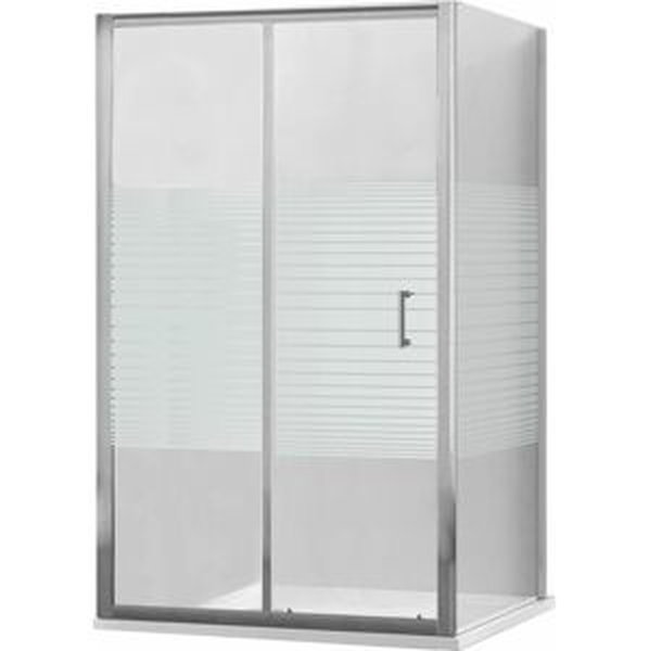 MEXEN/S - APIA sprchovací kút 125x70 cm, dekor - pruhy, chróm 840-125-070-01-20