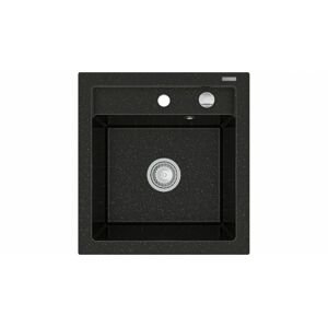MEXEN MEXEN - Vito granitový drez 1-miska 520x490 mm, čierna / kovové zlato 6503521000-75