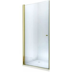 MEXEN - Pretoria sprchové dvere krídlové 70, transparent, zlatý sa stenovým profilom 852-070-000-50-00