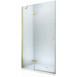 MEXEN - Roma sprchové dvere krídlové 100 cm, transparent, zlatý so stenovým profilom 854-100-000-50-00