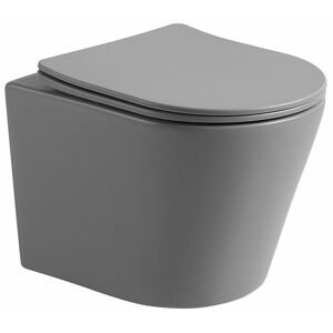MEXEN - Rico Závesná WC misa vrátane sedátka s slow-slim, duroplast, svetlo šedá mat 30724061