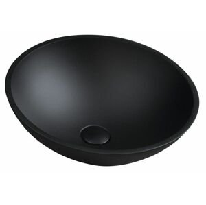 SAPHO - TELICA sklenené gravírované umývadlo, priemer 42 cm, čierna TY181B