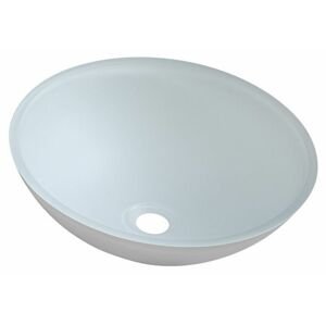 SAPHO - TELICA sklenené gravírované umývadlo, priemer 42 cm, biela TY181W
