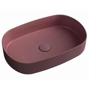 ISVEA - INFINITY OVAL keramické umývadlo na dosku, 55x36cm, matná Maroon Red 10NF65055-2R