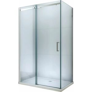 MEXEN/S - Omega sprchovací kút posuvný 110x80, sklo transparent, chrom + vanička 825-110-080-01-00-4010