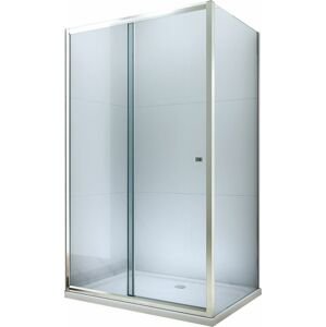 MEXEN/S - Apia sprchovací kút posuvný 90x90, sklo transparent, chrom + vanička 840-090-090-01-00-4010