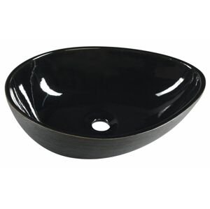 SAPHO - PRIORI Keramické umývadlo, 51x38 cm, na dosku, čierna PI030