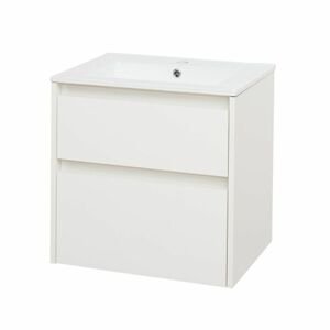 MEREO - Opto, kúpeľňová skrinka s keramickým umývadlom 61cm, biela CN910