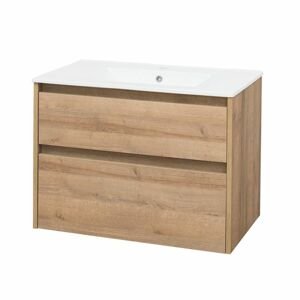 MEREO - Opto, kúpeľňová skrinka s keramickým umývadlom 81cm, dub Riviera CN921