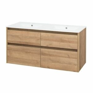 MEREO - Opto, kúpeľňová skrinka s keramickým umývadlom 121 cm, dub Riviera CN923