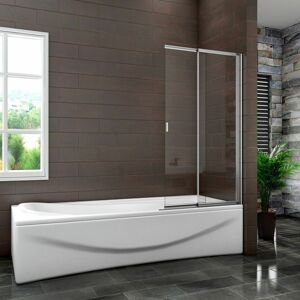 H K - Produkty značky Hezká koupelna - Posuvná vaňová zástena SQ 120x140cm - dvojdielna sklopná, číre sklo SE-SQ2-120