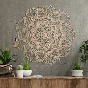 Vyrezávaná 3D Mandala - lotosový kvet, Dub Sonoma