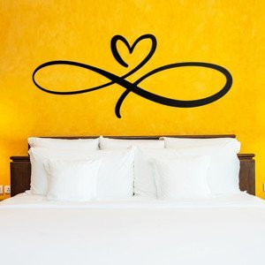 Drevená dekorácia do spálne - Nekonečná láska, Čierna