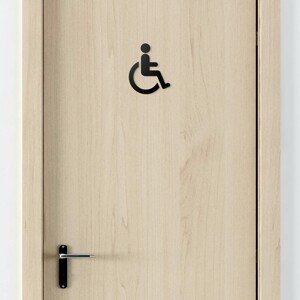 Označenie dverí z dreva - Zdravotne postihnutý, Čierna