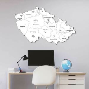PUZZLE z dreva - Mapa krajov Česka, Biela