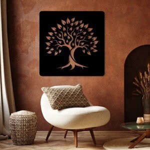 Drevený strom života na stenu - Zafír, Čierna