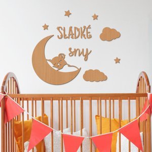 Drevená dekorácia do detskej izby - Sladké sny Koala, Čerešňa
