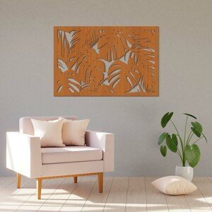 Drevená dekorácia na stenu - Tropické listy, Čerešňa
