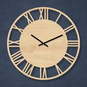 Industriálne drevené hodiny na stenu - Black, Javor