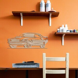 Drevený obraz auta na stenu - Ford Mustang, Dub Sonoma
