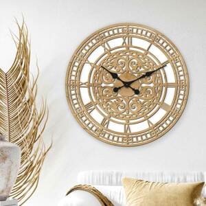 Nástenné vintage hodiny z dreva - Majestique, Dub zlatý