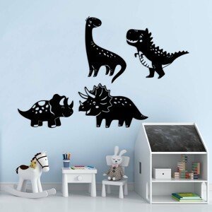 Nálepky na stenu do detskej izby - Hravé dinosaury, Čierna