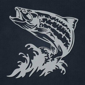 Darček pre rybára - Drevený obraz ryby - Pstruh, Strieborná