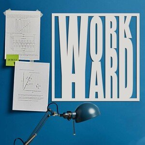 Motivačný obraz - WORK HARD , Biela