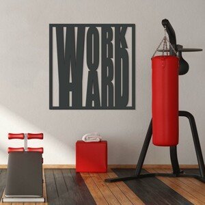 Motivačný obraz - WORK HARD , Antracitovo-šedá