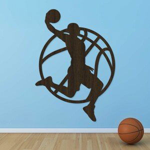 Darček pre basketbalistu - Drevená nálepka, Wenge