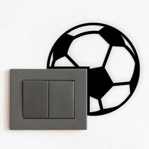 Drevená nálepka okolo vypínača - Futbalová lopta, Čierna
