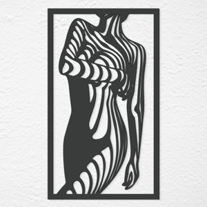 Drevený obraz na stenu - Žena, Antracitovo-šedá