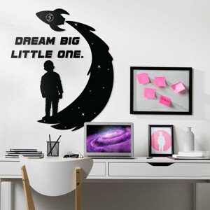 3D Samolepka do detskej izby - Dream big little one, Čierna