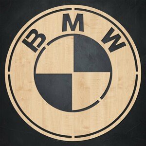 Drevené logo značky auta - BMW, Javor