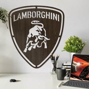 Drevené logo auta - Lamborghini, Wenge