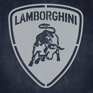 Drevené logo auta - Lamborghini, Strieborná