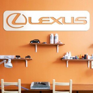 Drevená tabuľka - Logo auta Lexus, Biela